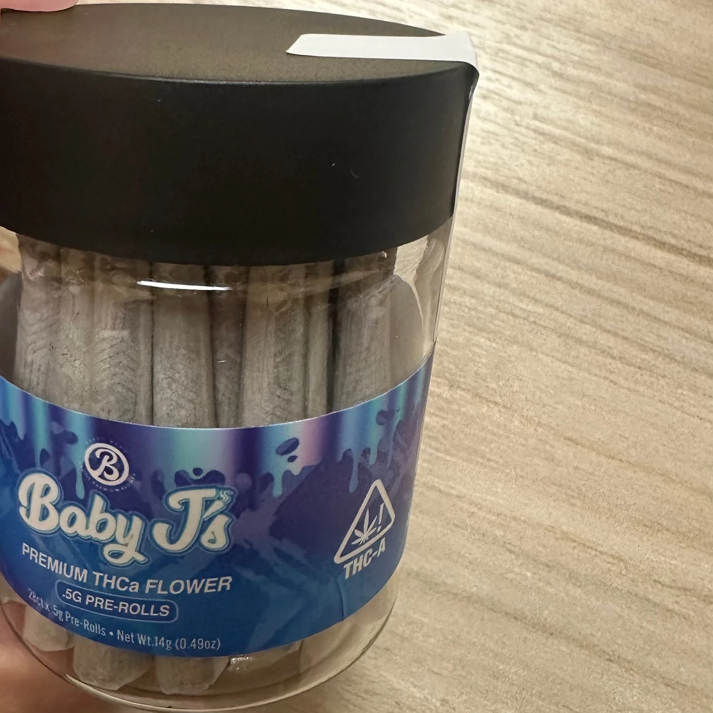 Half Ounce Baby J's: 28 x .5g Pre-Rolls in Jar- Biscotti